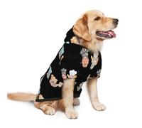 Salelf Little Chef Gnome for Dog Hoodie Sweatshirt for Large Dogs, Winter Warm Fleece Lined Polyester Jacket for German Shepherd Golden Retriever, Reflective Strips for Night Walk