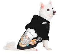 Salelf Little Chef Gnome for Small Dog Hoodie for Winter Fall, Warm Polyester Puppy Clothes with Hood, Soft Cozy Dog Sweater for Small Breeds, Cold Weather Pet Apparel