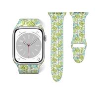 Salelf Little Elephants Garden for Extra Long Apple Watch Band with Dual Buckle, Stretchy Silicone Strap, Sport Fashion Bands for Women Men Compatible with iWatch Series 9/8/SE