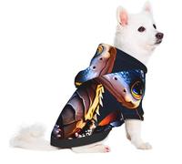 Salelf Little Fire Dragon for Small Dog Hoodie for Winter Fall, Warm Polyester Puppy Clothes with Hood, Soft Cozy Dog Sweater for Small Breeds, Cold Weather Pet Apparel