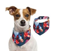 Salelf Love Enemy for Dog Bandana Adjustable - Quick Dry & Breathable Cotton, Cute Floral Pattern for Small Medium Large Dogs, Perfect for Holiday Photos