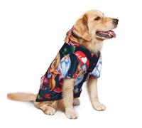 Salelf Love Enemy for Dog Hoodie Sweatshirt for Large Dogs, Winter Warm Fleece Lined Polyester Jacket for German Shepherd Golden Retriever, Reflective Strips for Night Walk