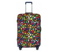 Salelf Luggage Cover Washable Elastic TSA Approved Stylish Dust and Scratch Resistant for Kids and Adults Pebble, black, M