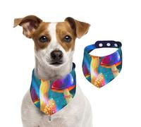 Salelf Magic Mushrooms for Dog Bandana Adjustable - Quick Dry & Breathable Cotton, Cute Floral Pattern for Small Medium Large Dogs, Perfect for Holiday Photos