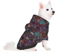 Salelf Mandala Flower Element 1 for Small Dog Hoodie for Winter Fall, Warm Polyester Puppy Clothes with Hood, Soft Cozy Dog Sweater for Small Breeds, Cold Weather Pet Apparel