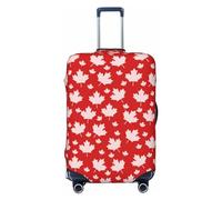 Salelf Maple Leaves Luggage Cover Washable Elasticated Luggage Covers for Suitcase TSA Approved Stylish Scratch Resistant Luggage Case Protector, Black, M (22.8-25 in suitcase)