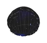 Salelf Mathematica Science Shower Caps for Women Reusable Waterproof Soft Women Shower Hat Reusable Hair Cap for Shower Double Protection Layers