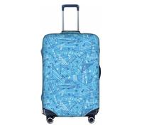 Salelf Mathematical Drawings for Luggage Cover Washable Elasticated Suitcase Covers TSA Approved Stylish Dust and Scratch Resistant Case Protector for Kids and Adults, White, XL