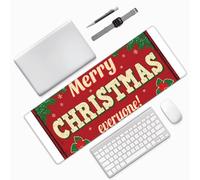 Salelf Merry Christmas Everyone Vintage Rusty for Large Mouse Pad 31.5 x 11.8in Gaming Desk Mat for Keyboard and Mouse with Anti-Slip Rubber Base Waterproof for School Office Home