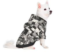 Salelf Monochrome Brushed Texture for Small Dog Hoodie for Winter Fall, Warm Polyester Puppy Clothes with Hood, Soft Cozy Dog Sweater for Small Breeds, Cold Weather Pet Apparel