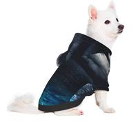 Salelf Moon Illuminating The Ocean for Small Dog Hoodie for Winter Fall, Warm Polyester Puppy Clothes with Hood, Soft Cozy Dog Sweater for Small Breeds, Cold Weather Pet Apparel