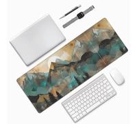 Salelf Mountains Trees Landscape Sunrise for Large Mouse Pad 31.5 x 11.8in Gaming Desk Mat for Keyboard and Mouse with Anti-Slip Rubber Base Waterproof for School Office Home