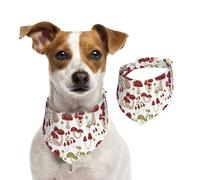 Salelf Mushroom for Dog Bandana Adjustable - Quick Dry & Breathable Cotton, Cute Floral Pattern for Small Medium Large Dogs, Perfect for Holiday Photos