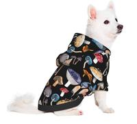 Salelf Mushrooms and Autumn Leaves for Small Dog Hoodie for Winter Fall, Warm Polyester Puppy Clothes with Hood, Soft Cozy Dog Sweater for Small Breeds, Cold Weather Pet Apparel
