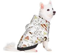 Salelf Mushrooms and Butterflies for Small Dog Hoodie for Winter Fall, Warm Polyester Puppy Clothes with Hood, Soft Cozy Dog Sweater for Small Breeds, Cold Weather Pet Apparel