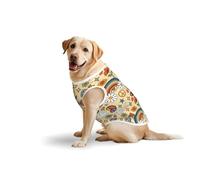 Salelf Mushrooms and Rainbows Peace for Dog Costume, All Season Soft Pure Cotton Pet Harness, Outerwear for Medium to Large Dogs, Outdoor Walking