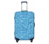 Salelf Music Notes1 Luggage Cover Washable Elasticated Luggage Covers for Suitcase TSA Approved Stylish Scratch Resistant Luggage Case Protector, Mathematical Drawings, M (22.8-25 in suitcase)