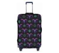 Salelf Mysterious Colorful Ram Skull for Luggage Cover Washable Elasticated Suitcase Covers TSA Approved Stylish Dust and Scratch Resistant Case Protector for Kids and Adults, White, X-Large