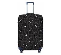 Salelf Mystical Deer Skull for Luggage Cover Washable Elasticated Suitcase Covers TSA Approved Stylish Dust and Scratch Resistant Case Protector for Kids and Adults, Black, X-Large