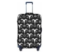Salelf Mystical Ram Skull for Luggage Cover Washable Elasticated Suitcase Covers TSA Approved Stylish Dust and Scratch Resistant Case Protector for Kids and Adults, White, Large