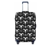 Salelf Mystical Ram Skull for Luggage Cover Washable Elasticated Suitcase Covers TSA Approved Stylish Dust and Scratch Resistant Case Protector for Kids and Adults, Black, X-Large