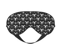 Salelf Mystical Ram Skull Sleep Mask Double-Sided Eye Mask Soft Adjustable Sleeping Eye Covers for Sleeping Perfect Shading Reduce Eye Edema