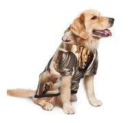 Salelf National Lion for Dog Hoodie Sweatshirt for Large Dogs, Winter Warm Fleece Lined Polyester Jacket for German Shepherd Golden Retriever, Reflective Strips for Night Walk