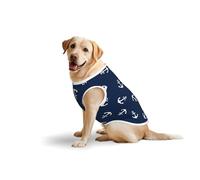 Salelf Nautical Themed Simple Anchors for Dog Costume, All Season Soft Pure Cotton Pet Harness, Outerwear for Medium to Large Dogs, Outdoor Walking