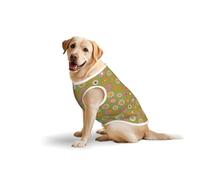 Salelf Nostalgic 70s Groovy Print for Dog Costume, All Season Soft Pure Cotton Pet Harness, Outerwear for Medium to Large Dogs, Outdoor Walking