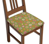 Salelf Nostalgic 70s Groovy Print Seat Covers for Dining Room Chair Set of 2 Stretch Fit Removable Washable Chair Seat Cushion Protector Slipcover for Kitchen, Office