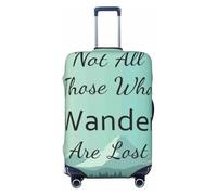 Salelf Not All Those Who Wander Are Lost (2) for Luggage Cover Washable Elasticated Suitcase Covers TSA Approved Stylish Dust and Scratch Resistant Case Protector for Kids and Adults, Black, Small