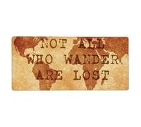 Salelf Not All Those Who Wander are Lost (3) for Large Extended Mouse Pad 16x35.5, Non-Slip Mouse Pad, Office Desk Keyboard Pad, Water Resistant, Stitched Edges