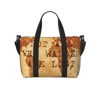 Salelf Not All Those Who Wander Are Lost Travel Bag Weekender Bags for Women Men Carry on Overnight Bag Tote Bag Yoga Gym Bag With Adjustable Straps for Gym, Work, Personal Items