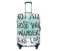 Salelf Not All Who Wander Are Lost1 Luggage Cover Washable Elasticated Luggage Covers for Suitcase TSA Approved Stylish Scratch Resistant Luggage Case Protector, Black, X-L (28.3-31.5 in suitcase)