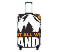 Salelf Not All Who Wander Are Lost4 Luggage Cover Washable Elasticated Luggage Covers for Suitcase TSA Approved Stylish Scratch Resistant Luggage Case Protector, Black, M (22.8-25 in suitcase)
