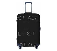 Salelf Not All Who Wander Design Luggage Cover Washable Elasticated Luggage Covers for Suitcase TSA Approved Stylish Scratch Resistant Luggage Case Protector, Black, M (22.8-25 in suitcase)