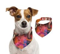 Salelf Oil Paintings of Elephants for Dog Bandana Adjustable - Quick Dry & Breathable Cotton, Cute Floral Pattern for Small Medium Large Dogs, Perfect for Holiday Photos