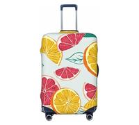 Salelf Orange Grapefruit Slice for Luggage Cover Washable Elasticated Suitcase Covers TSA Approved Stylish Dust and Scratch Resistant Case Protector for Kids and Adults, Black, X-Large