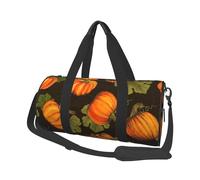 Salelf Orange Pumpkin Autumn Maple Falling Leaves for Duffle Bag, Waterproof Large Duffle Bag, Weekender Bag, Gym Bag, Sports Bag, Overnight Bag