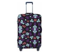 Salelf Ornamental Turtles Luggage Cover Washable Elasticated Luggage Covers for Suitcase TSA Approved Stylish Scratch Resistant Luggage Case Protector, Black, X-L (28.3-31.5 in suitcase)