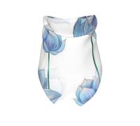 Salelf Pale Blue Lotus Flowers Dog Bandana Premium Durable Triangle Scarf -1 PackWashable Make Your Pooch Stand Out Dog Bandana Suitable for Neutral Large Dogs