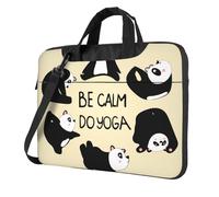 Salelf Panda Doing Yoga for 360 Protection Laptop Bag for 13-15.6 Inch, Business Messenger Briefcase, Black, 15.6 inch