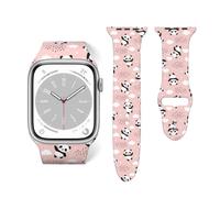 Salelf Panda Flying in the Sky Between Clouds and Star for Extra Long Apple Watch Band with Dual Buckle, Stretchy Silicone Strap, Sport Fashion Bands for Women Men Compatible with iWatch Series 9/8/SE
