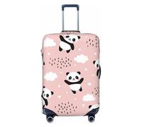 Salelf Panda Flying in the Sky Between Clouds and Star for Luggage Cover Washable Elasticated Suitcase Covers TSA Approved Stylish Dust and Scratch Resistant Case Protector for Kids and Adults, Black