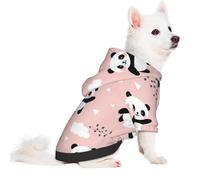 Salelf Panda Flying in The Sky Between Clouds and Star for Small Dog Hoodie for Winter Fall, Warm Polyester Puppy Clothes with Hood, Soft Cozy Dog Sweater for Small Breeds, Cold Weather Pet Apparel