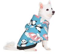 Salelf Panda Flying in The Sky for Small Dog Hoodie for Winter Fall, Warm Polyester Puppy Clothes with Hood, Soft Cozy Dog Sweater for Small Breeds, Cold Weather Pet Apparel