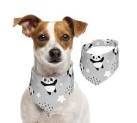 Salelf PandasBetween Clouds and Stars for Dog Bandana Adjustable - Quick Dry & Breathable Cotton, Cute Floral Pattern for Small Medium Large Dogs, Perfect for Holiday Photos