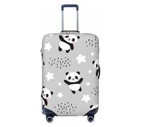 Salelf PandasBetween Clouds and Stars for Luggage Cover Washable Elasticated Suitcase Covers TSA Approved Stylish Dust and Scratch Resistant Case Protector for Kids and Adults, Black, Medium