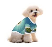 Salelf Paradise Island in The Form of Heart for Pure Cotton Pet T-Shirt for Dogs & Cats - Soft, Breathable Summer Tee or Sleeveless Vest, for Small Medium Breeds with Sensitive Skin