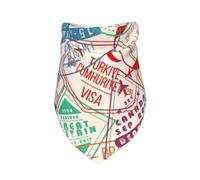 Salelf Passport Stamp Dog Bandana Premium Durable Triangle Scarf -1 PackWashable Make Your Pooch Stand Out Dog Bandana Suitable for Neutral Large Dogs